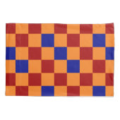 Red Orange Blue Checkered Pattern Design  枕カバー (裏面-左)