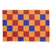 Red Orange Blue Checkered Pattern Design  枕カバー (正面左)