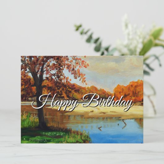 Red Orange Green Blue Yellow River Birthday  招待状 (スタンド正面)