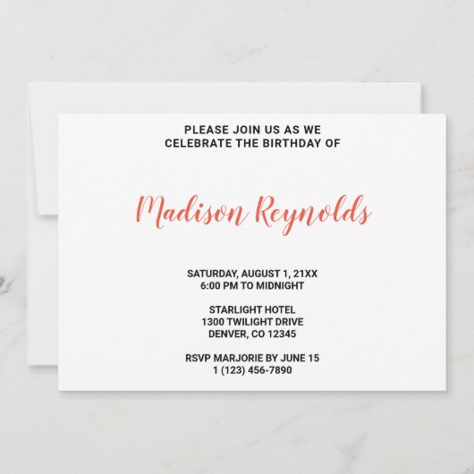 Red Orange Green Blue Yellow River Birthday  招待状 (裏面)