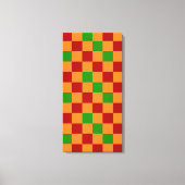 Red Orange Green Checkered Pattern Design  キャンバスプリント (正面)