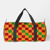 Red Orange Green Checkered Pattern Design ダッフルバッグ (裏面)