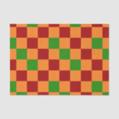 Red Orange Green Checkered Pattern Design  薄葉紙 (正面)