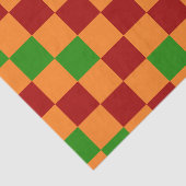 Red Orange Green Checkered Pattern Design  薄葉紙 (詳細)