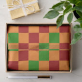 Red Orange Green Checkered Pattern Design  薄葉紙 (ギフト)