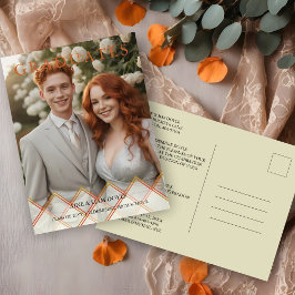 Red Orange Overlay Transparency Shapes Photo Grads ポストカード