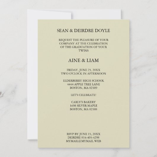 Red Orange Overlay Transparency Shapes Photo Grads 招待状 (裏面)