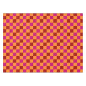 Red Orange Pink Checkered Pattern Design  テーブルクロス (正面(横))