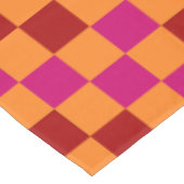 Red Orange Pink Checkered Pattern Design  テーブルクロス (アングル)
