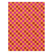 Red Orange Pink Checkered Pattern Design  テーブルクロス (正面)