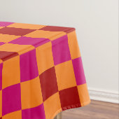 Red Orange Pink Checkered Pattern Design  テーブルクロス (インサイチュ)