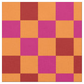 Red Orange Pink Checkered Pattern Design  ファブリック (クローズアップ)