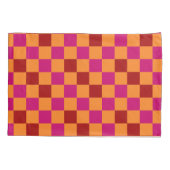 Red Orange Pink Checkered Pattern Design  枕カバー (裏面)