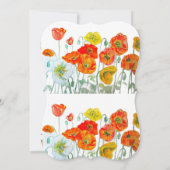 Red Orange Poppies Floral Girl Birthday Invitation 招待状 (裏面)