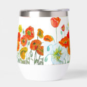 Red Orange Poppy Flower Watercolor Womans Name (左面)