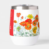 Red Orange Poppy Flower Watercolor Womans Name (正面)