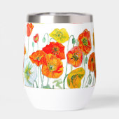 Red Orange Poppy Flower Watercolor Womans Name (背面)