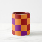 Red Orange Purple Checkered Pattern Design  マグカップ (中央)