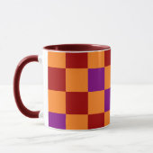 Red Orange Purple Checkered Pattern Design  マグカップ (左)