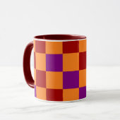 Red Orange Purple Checkered Pattern Design  マグカップ (正面左)