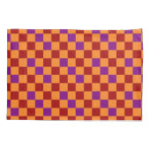 Red Orange Purple Checkered Pattern Design  枕カバー (裏面)