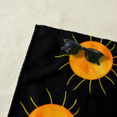 Red Orange Sunset Black Pattern ビーチタオル (インサイチュ)