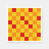 Red Orange Yellow Checkered Pattern Design スタンダードカクテルナプキン (正面)