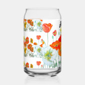 Red Orange Yellow Poppy Flowers Poppies Flower ガラス缶 (右)