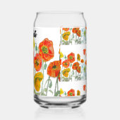 Red Orange Yellow Poppy Flowers Poppies Flower ガラス缶 (左)