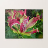 Red Orchid Flower blooming aesthetic Photo -  ジグソーパズル (横)