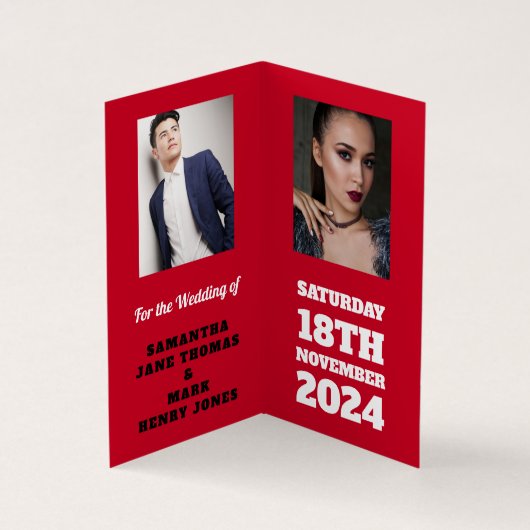 Red Oriental Palace, Photo Save The Date Card 名刺 (内部)