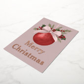 Red Ornament Christmas  箔シーズンカード (回転した状態)