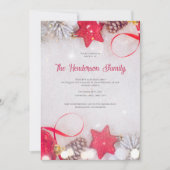 Red Ornament Invitation, Christmas Greetings 招待状 (正面)