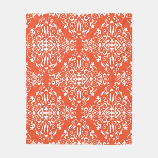 Red ornamental pattern seamless pattern フリースブランケット (正面)