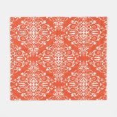 Red ornamental pattern seamless pattern フリースブランケット (正面(横))