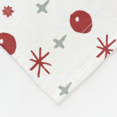 Red Ornaments & Stars Christmas Fleece Blanket フリースブランケット (角)