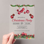 Red Ornaments Unique Christmas アクリル招待状 (インサイチュ (ポータブル))