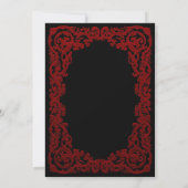Red Ornate Lace Frame Sweet 16 招待状 (裏面)