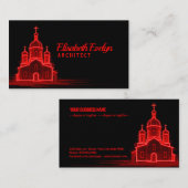 Red Orthodox Church Sketch on Black Background 名刺 (正面/裏面)