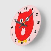Red Owl Design ラウンド壁時計 (傾斜)