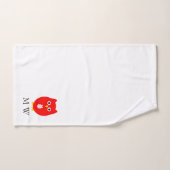 Red Owl Design Monogrammed バスタオルセット (ハンドタオル)