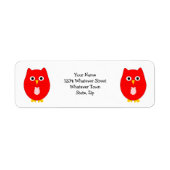Red Owl Design Return Address ラベル (正面)