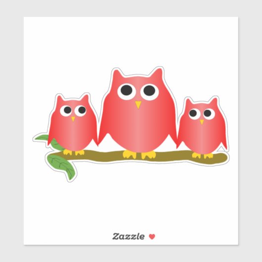 Red Owls Design シール (シート)