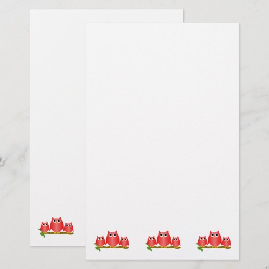 Red Owls Design 便箋 (正面/裏面)