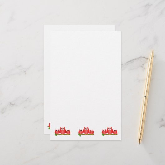 Red Owls Design 便箋 (正面/裏面インサイチュ)