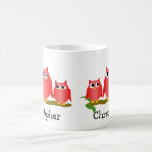 Red Owls Design Personalised コーヒーマグカップ (中央)