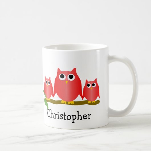 Red Owls Design Personalised コーヒーマグカップ (右)