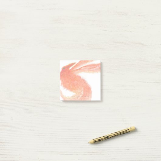 Red Painted Mythical Bird Post-It Notes ポストイット (デスク上)
