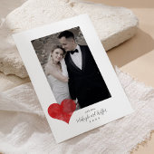 Red Painterlyのハート結婚の写真ありがとう シーズンカード