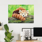 Red panda ポスター (ホームオフィス)